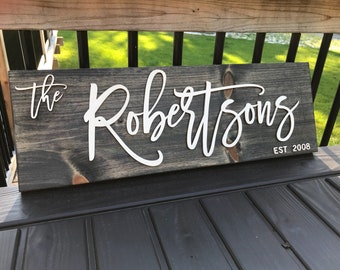 Personalized Name Sign Custom Sign Established Sign Wood Sign Wedding Sign Family Name Sign Christmas Gift Wedding Gift Engagement Gift