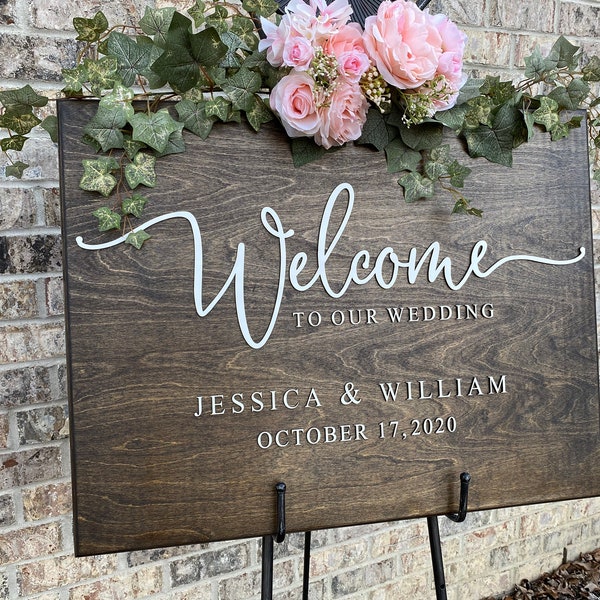 Wedding Welcome Sign |  Personalized Rustic Wood Wedding Sign | Wedding Decor Sign | Welcome Sign Laser Cut | Wedding Decor