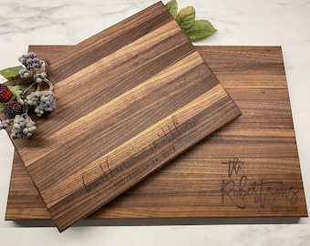 Personalize Charcuterie Custom Cheese Board, Custom Laser Engraved, Board, Cutting Board Edge Grain, Walnut