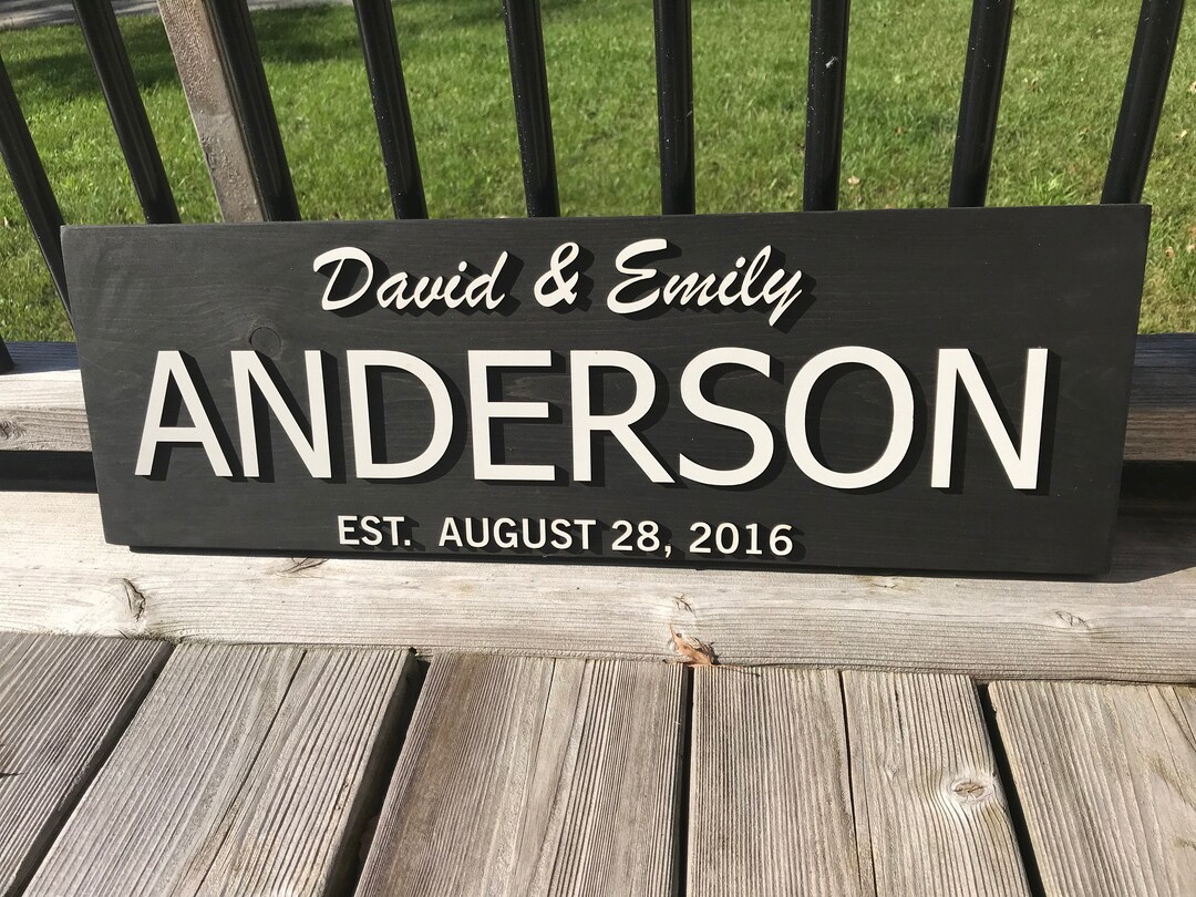 Personalized Name Sign Custom Sign Laser Cut Wood Sign Established Sign ...