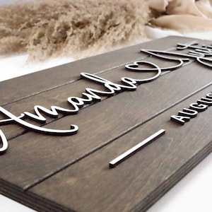 First Name Sign, Personalized Custom Wood Sign, Engagement Gift, Wedding Gift, Wedding Present, Housewarming Gift, 3D Sign, Anniversary Gift image 3