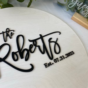 Wedding Guestbook Alternative Wood Wedding Guest Book 3D Last Name Wood Guest Book Custom Wedding Guestbook image 7