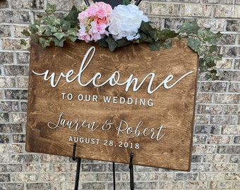 Wedding Welcome Sign |  Personalized Rustic Wood Wedding Sign | Wedding Decor Sign | Welcome Sign Laser Cut | Wedding Decor