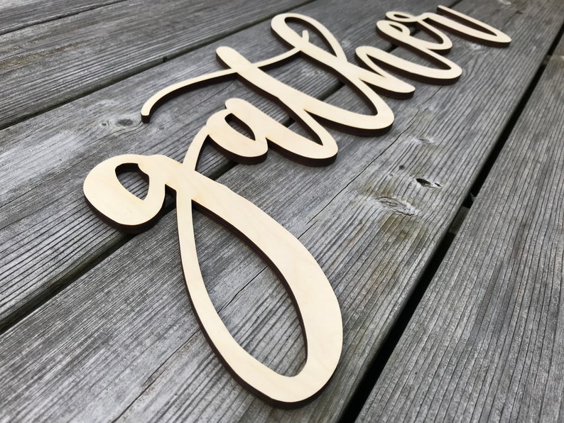 Handwritten Sign Wooden Word Cutouts Custom Word Design Laser Etsy
