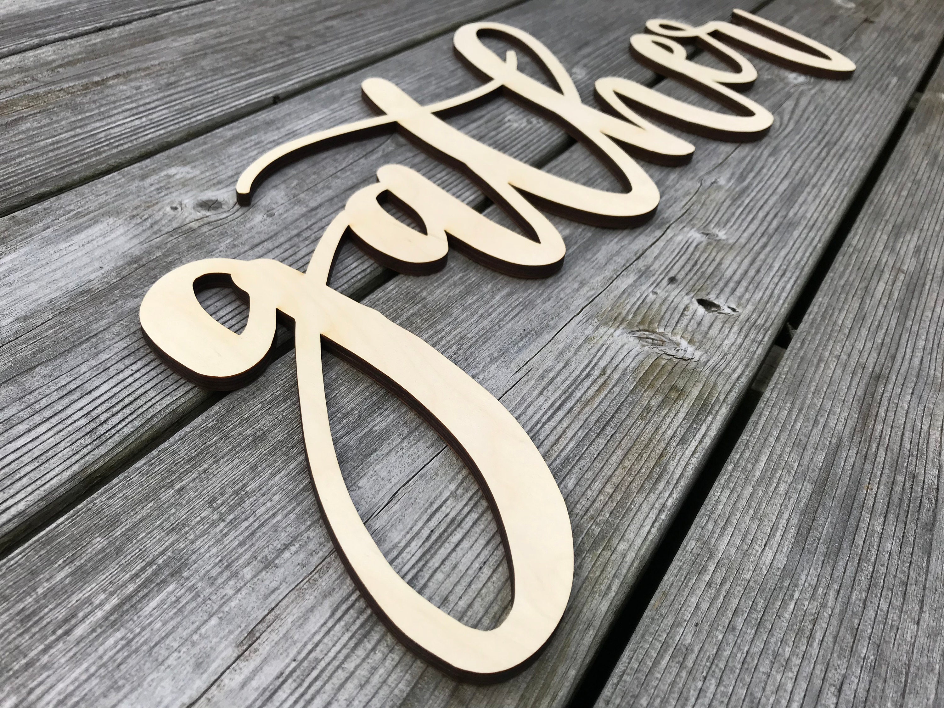Handwritten Sign Wooden Word Cutouts Custom Word Design Laser Etsy Canada