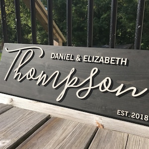 Personalized Name Sign Custom Sign Laser Cut Wood Sign Established Sign Wedding Sign Last Name Sign Anniversary Gift Engagement Gift