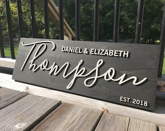 Personalized Name Sign Custom Sign Laser Cut Wood Sign Established Sign Wedding Sign Last Name Sign Anniversary Gift Engagement Gift