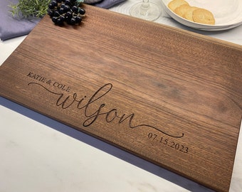 Personalized Wood Cutting Board, Custom Engraved Cheese Board, Engraved Wooden Serving Tray, Wedding Gift, Anniversary Gift, Christmas Gift