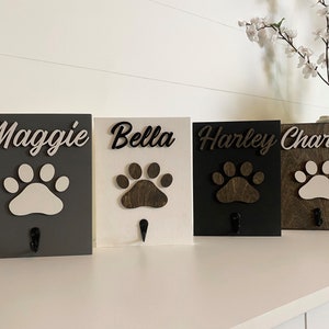 Personalized Dog Leash Holder | 6X8 Pet Leash Sign | Pet Leash Wall Decor