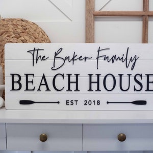 Beach House Sign, Personalized Custom Wood Sign, 3D Sign, Beach House Gift, Beach House Decor, Beach House Sign, Beach House Life