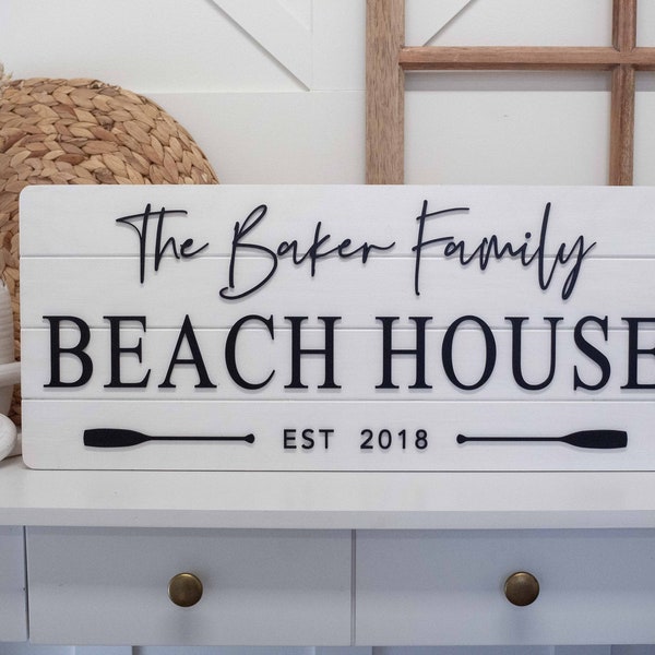 Custom Wood Beach House Sign Etsy