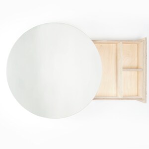 HIDE Circular Mirror and Plywood Bathroom Cabinet image 5