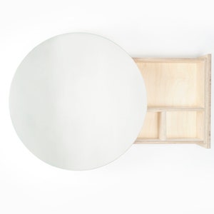 HIDE Circular Mirror and Plywood Bathroom Cabinet image 4