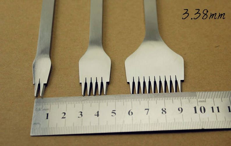 Leather Tools Treatments Crafts DIY stitching punch Pricking Iron 3.38mm 3.85mm spacing