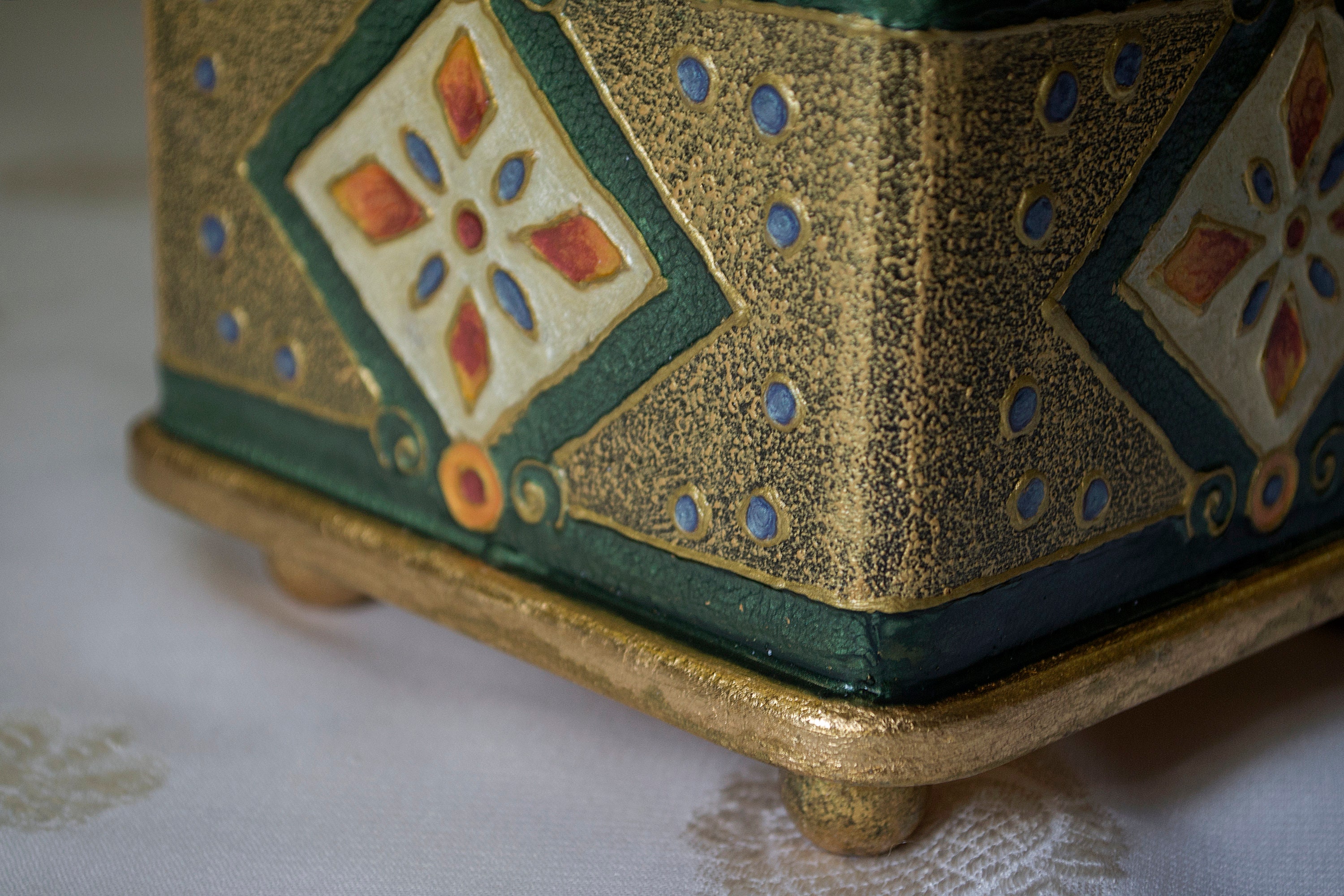 Fantasy Wooden Jewelry Box Russian Enamel Trinket Box Etsy