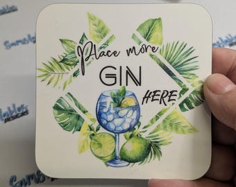 Botanical Gin Coaster | Tropical Leaves Bar Accessory