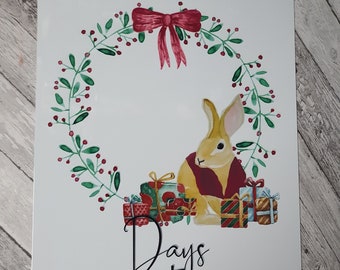 Christmas Countdown wipe-able whiteboard in different sizes from fridge magnet to A4