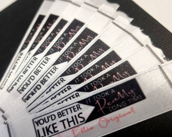Customizable Satin Sew-On Clothing Labels, Personalized Name Tags, 10pcs