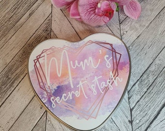 Personalised Mum's Stash Tin, Watercolour Design