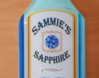 Customisable/ can be personalised Gin Bottle Glass Chopping Board, Gin Lover Gift