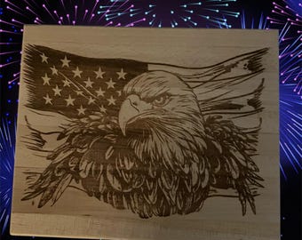 Flag and eagle cutting board