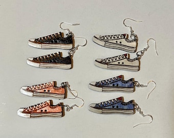 Sneakers wooden earrings