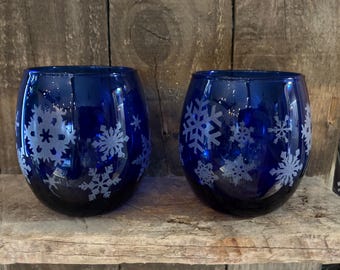 Snowflakes Stemless Wine Glass (Set of 4)