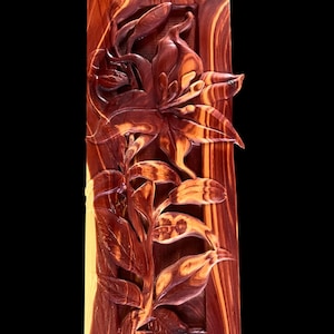 Lilies 3d wood carving