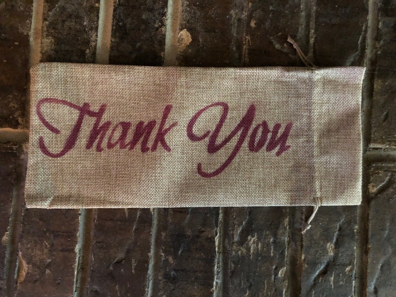 Set of 3 Brown Thank You Wine Bottle Bag