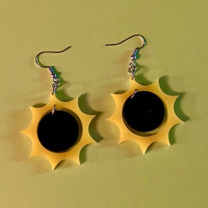 Solar Eclipse acrylic earrings