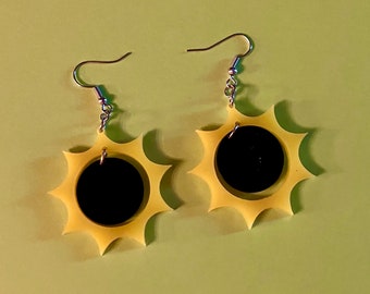 Solar Eclipse acrylic earrings