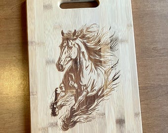 Horse Bamboo cutting board