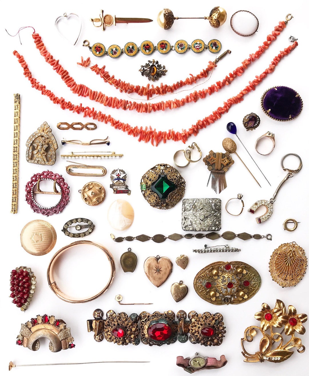 Vintage Antique Jewelry Lot 24 Etsy