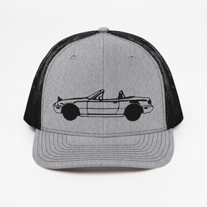 Miata NA Trucker Cap grijs zwart aangepaste auto lijntekeningen paren vriendje Drift JDM Track Gamer Classic Gear Head