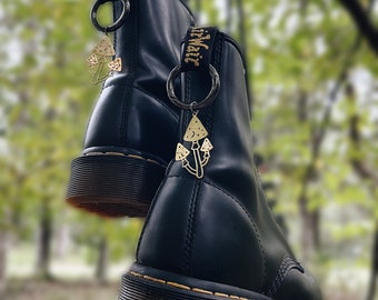 Stjärnbildsvamp Doc Marten Berlocker - Stjärnor Måne Mässing Himmelsk Svart Grunge Skosmycken - Stridsstöveltillbehör - Punk Gotisk Fe