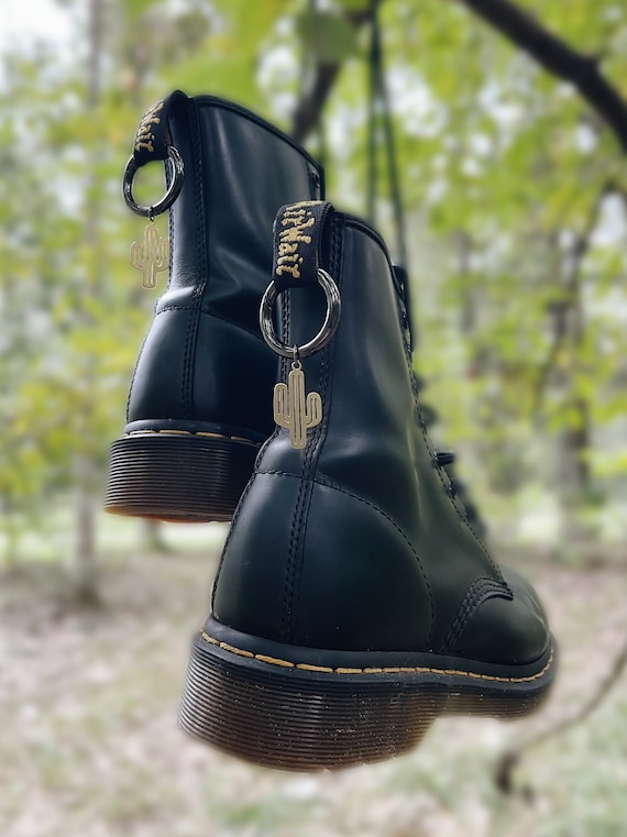 Cactus Doc Marten Charms - Saguaro Desert Brass Celestial Grunge Shoe Jewelry -Combat Boot -Punk Gothic Fairy Cowboy Western Succulent Plant