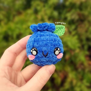 Tiny Blueberry, Free Almost No Sew Fruit Crochet Pattern, Cute Mini Crochet Berry, Faux Food Amigurumi Toy, Adorable Handmade Gift