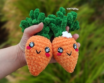 Little Carrot Crochet Pattern, Clara, Small No Sew Crochet Veggies, Mini Play Food Friend Amigurumi, Tiny Easter Toy Plush