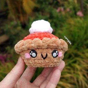 Tiny Pumpkin Pie Crochet Pattern, Pasha, Halloween Amigurumi Thanksgiving Crochet Plush Holiday Toy, Dessert Gift Decoration Present
