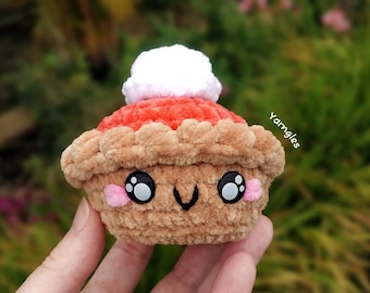 Tiny Pumpkin Pie Crochet Pattern, Pasha, Halloween Amigurumi Thanksgiving Crochet Plush, Dessert Gift Decoration