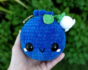Giant Blueberry Crochet Pattern, Bellamy, No Sew Crochet Pattern Fruit, Faux Food Berry Amigurumi Plush