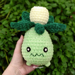 Small Olive Monster Crochet Pattern, Tiny Scarlet Violet Game Amigurumi Toy Plushie, Plush Friend