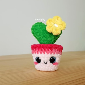 Tiny Love Heart Cactus Crochet Pattern, Lia, Easy Pot Plant Gift Idea, Amigurumi Friend, Valentines Day Cactus Toy Plush