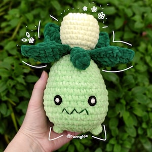 Small Olive Monster Crochet Pattern, Tiny Pocket Monster Scarlet Violet Video Game Amigurumi Toy, Cute Plushie, Plush Friend
