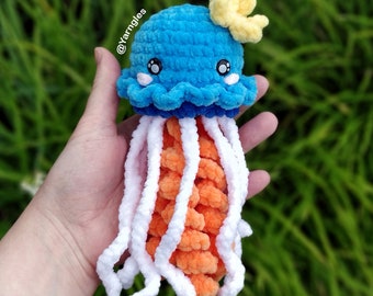 Baby Jellyfish Crochet Pattern, Pebbles, Small No Sew (except starfish), Mini Jellyfish Friend Amigurumi, Tiny Animal Toy Plush