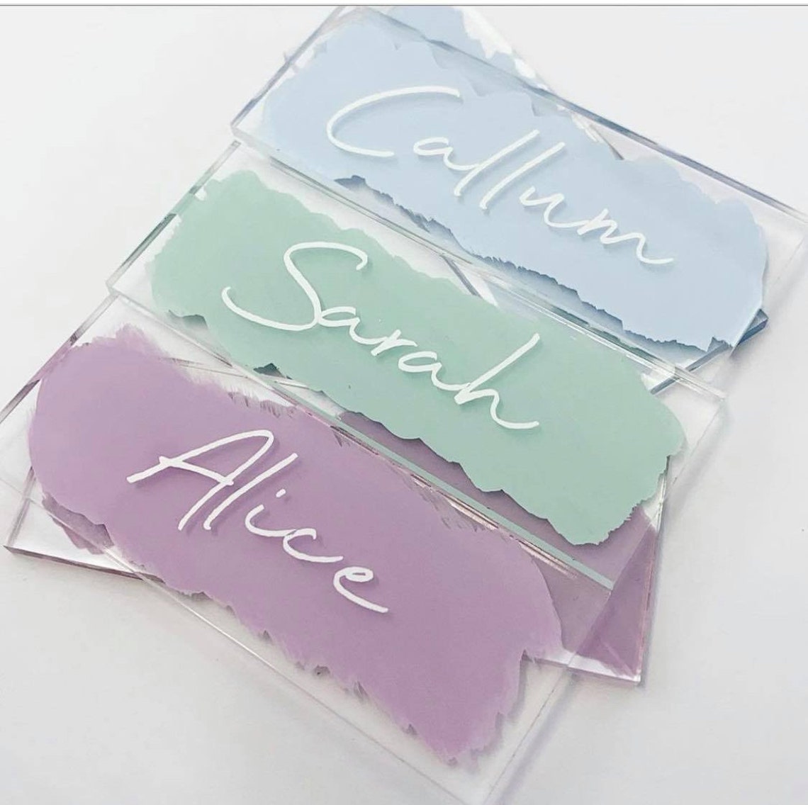 Personalised Colour Acrylic Place Names Wedding Painted Etsy