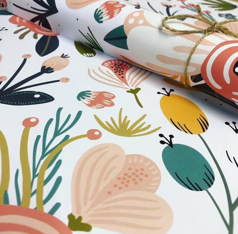 Floral Spring Wrapping Paper Sheet 700mm x 500mm Gift Wrap Etsy
