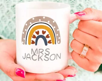 Rainbow Teacher Coffee Mug, Teacher mug, Teacher Gifts, Teacher Appreciation Gifts, Cute Gift for Teacher