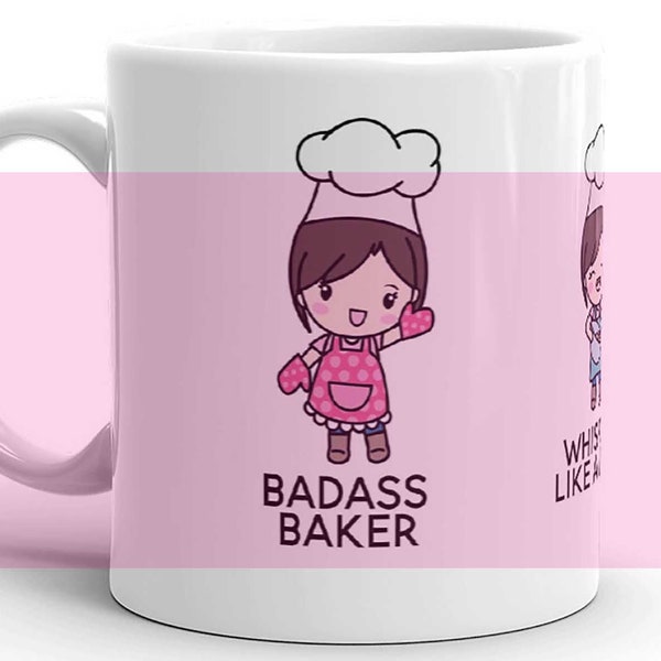 Koffiemok voor bakkers, cupcakes koffiemok bakken, badass bakker, cadeau voor bakker vrouwen koffiemok, cadeau voor bakkers bakken cadeaus voor haar