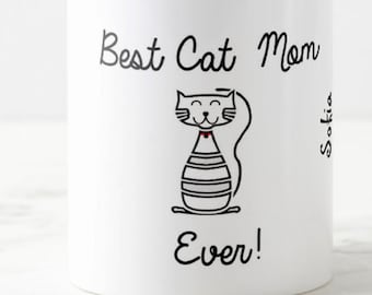 Beste Katzenmama-Becher, personalisierte Katzenmama, Geschenk für Katzenmama, Katzenliebhaber-Becher, Katzenmama-Becher, Katzenmama-Geschenk, Geschenk für Katzenliebhaber